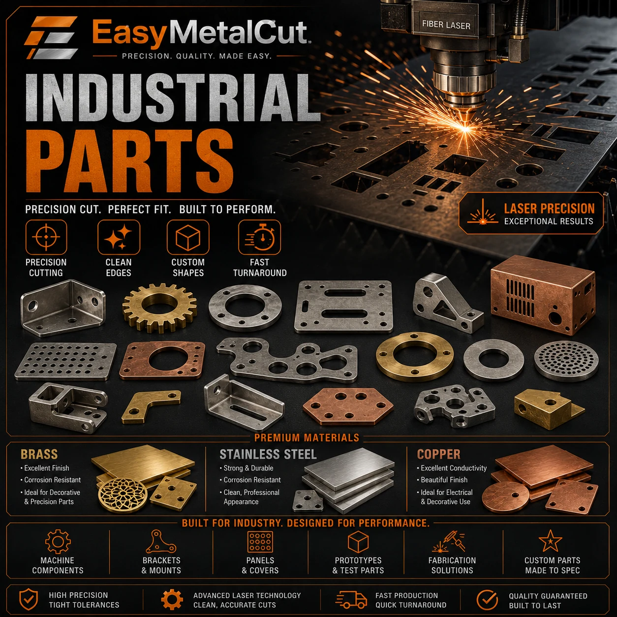 Industrial laser cut parts